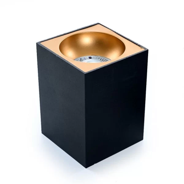 Braytron Deckenleuchte Aufbaustrahler 100x100mm GU10 5W Neutralweiß LED Eckig Schwarz/Gold 4