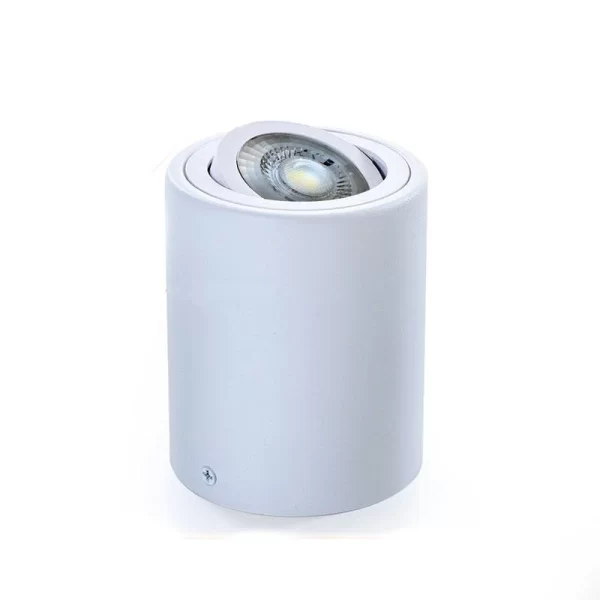 Braytron Deckenleuchte Aufbaustrahler Aufputz Ø80mm Schwenkbar 45° Rund Weiß Mit GU10 5W LED Neutralweiß 1