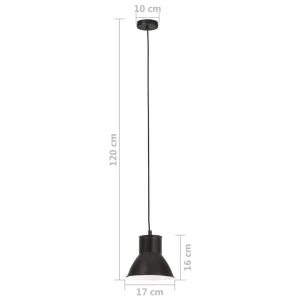 VidaXL Hängelampe 25 W Schwarz Rund 17 Cm E27 21