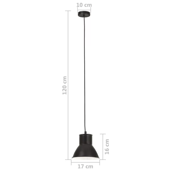 VidaXL Hängelampe 25 W Schwarz Rund 17 Cm E27 8