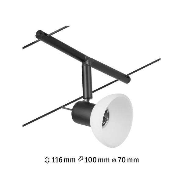 Paulmann CorDuo Seilsystem Sheela Einzelspot GU5,3 Max. 10W Schwarz Matt#Chrom 94451 8