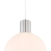 Globo Lighting BALLA Hängeleuchte Nickel Matt, Glas Opal Weiß, Mit 5W Bluetooth Lautsprecher, D:300, H:1200, Exkl. 1xE27 40W 230V 2