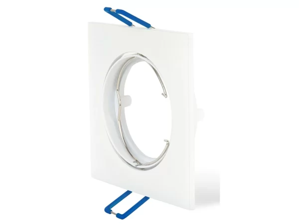 Braytron 10x Ultra Flach Einbaurahmen Eckig Weiß Einbaustrahler 80x80mm Inkl. 10x 5W GU10 LED Kaltweiß 1