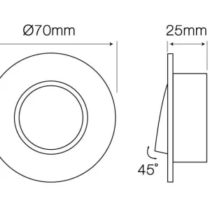 Led-line Einbaustrahler RØ60mm Bohrloch Schwenkbar 35° Alu Gold Brushed GU5.3 Fassung Für LED 35mm 19