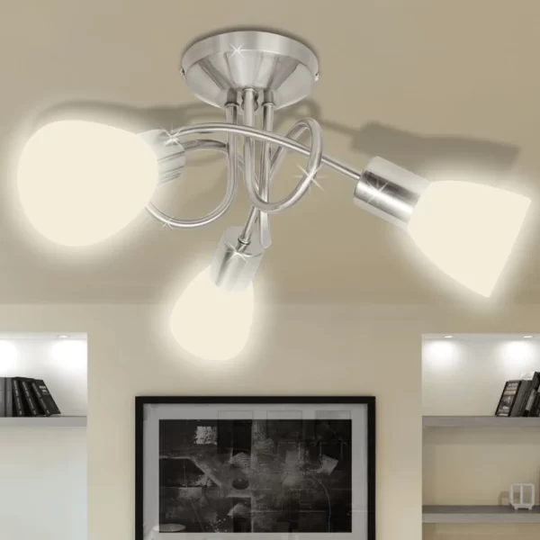 VidaXL Deckenleuchte Glas-Lampenschirme Für 3 E14 Glühlampen 3