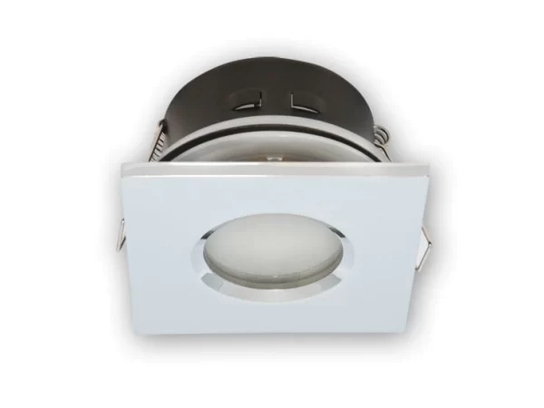 Led-line IP44 Deckenleuchte Einbaurahmen Wasserdicht Einbaustrahler Eckig Chrom + GU10 5W LED Neutralweiß 4