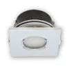 Led-line IP44 Deckenleuchte Einbaurahmen Wasserdicht Einbaustrahler Eckig Chrom + GU10 5W LED Kaltweiß 25