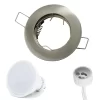 Led-line Einbaustrahler GU10 Einbaurahmen Ø65mm Bohrloch Alu Mit GU10 5W Warmweiß 350 Lm LED Satin Rund 23