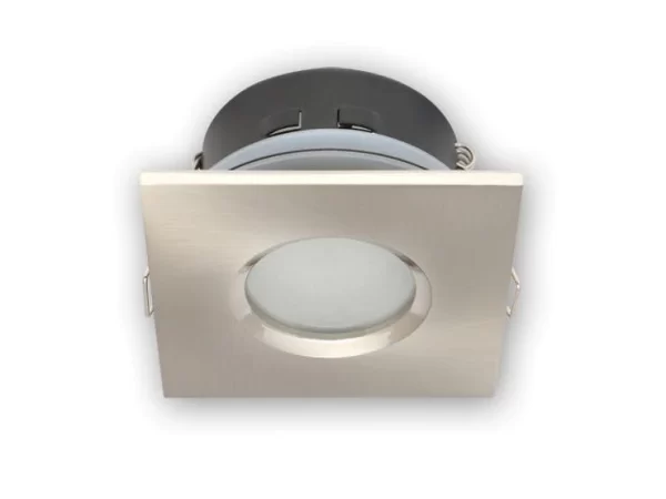 Led-line Feuchtraum IP65 Einbaustrahler GU10 Downlight Wasserdicht Ø70mm Bohrloch Alu Für LED Eckig Satin 1