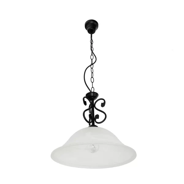 Null Hängelampe DOROTHEA Alabaster Glas Metall Landhaus 1