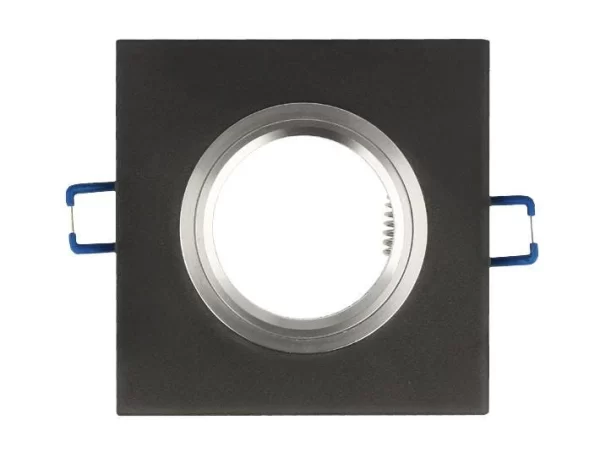 Led-line Einbaustrahler GU10 Einbaurahmen Glas Ø75mm Bohrloch Inkl. GU10 5W Neutralweiß LED Schwarz Rund 7