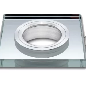 Led-line Einbaustrahler GU10 Einbaurahmen Glas Ø75mm Bohrloch Inkl. GU10 5W Neutralweiß LED Schwarz Rund 15