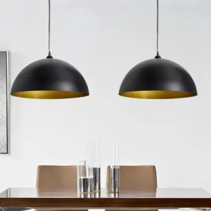 VidaXL Deckenleuchten 2 Stk. Schwarz Und Gold Halbkugelförmig 40cm E27 15