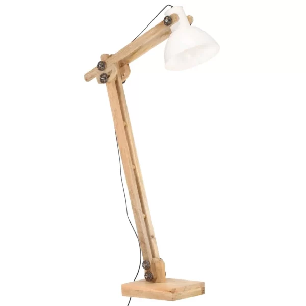 VidaXL Stehlampe Weiß Mango Massivholz E27 1