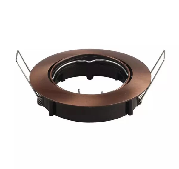 Null Einbaurahmen Antik (Bronze) Schwenkbar Rund, Flach, Aluminium, Metalclip Befestigung ( 242809 ) 1