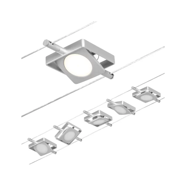 Paulmann CorDuo LED Seilsystem Circle Basisset 5x180lm 5x5W 3000K 230/12V Chrom Matt#Chrom 94475 5