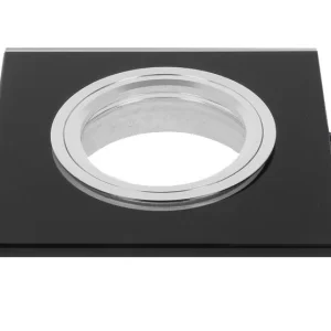Led-line Einbaustrahler GU10 Einbaurahmen Glas Ultra Flach (10mm) Ø75mm Bohrloch Schwarz Rund 13