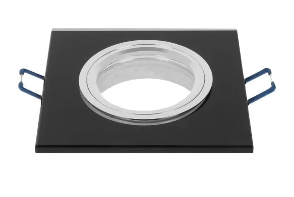 Led-line Einbaustrahler GU10 Einbaurahmen Glas Ultra Flach (10mm) Ø75mm Bohrloch Schwarz Rund 4