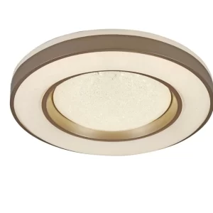 Globo Lighting LUCAS Deckenleuchte Metall Weiß, Acryl Opal, Sparkle Dekor, D:400, H:100, Inkl. 1xLED 24W 230V, 2400lm Source, 1790lm Output, 3000K 13