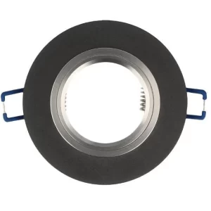 Led-line Einbaustrahler GU10 Einbaurahmen Glas Ø75mm Bohrloch Inkl. GU10 5W Neutralweiß LED Schwarz Rund 11