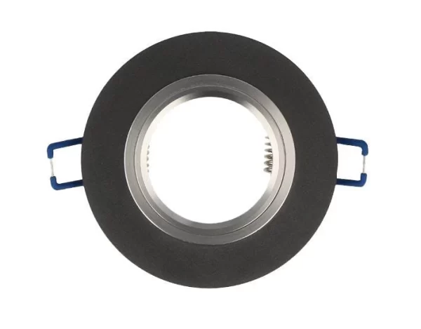Led-line Einbaustrahler GU10 Einbaurahmen Glas Ø75mm Bohrloch Inkl. GU10 5W Neutralweiß LED Schwarz Rund 3