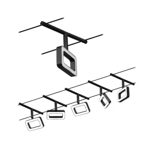 Paulmann CorDuo LED Seilsystem Frame Basisset 5x280lm 5×4,8W 3000K 230/12V Weiß Matt#Chrom 94483 13