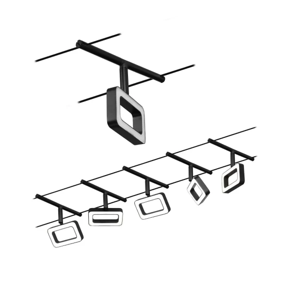 Paulmann CorDuo LED Seilsystem Frame Basisset 5x280lm 5×4,8W 3000K 230/12V Weiß Matt#Chrom 94483 4