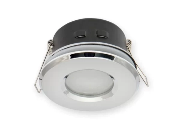 Led-line IP44 Deckenleuchte Einbaurahmen Wasserdicht Einbaustrahler Eckig Chrom + GU10 5W LED Neutralweiß 3