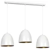 Null Licht-Erlebnisse Hängelampe ANNIE Weiß Gold Chrom Verstellbar Bis 1m 3-flammig E27 Retro Pendelleuchte Wohnzimmer Esstisch, AD143-13-53 2