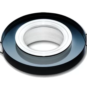 Led-line Einbaustrahler GU10 Einbaurahmen Glas Ø75mm Bohrloch Inkl. GU10 5W Neutralweiß LED Schwarz Rund 17