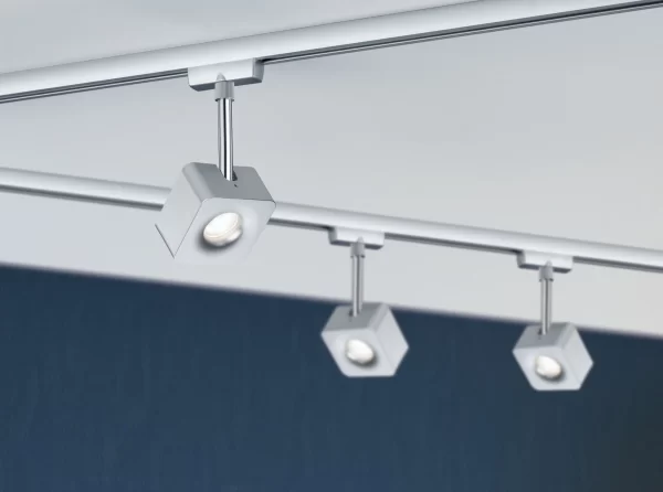 Paulmann URail LED Schienenspot Cube Einzelspot 520lm 8W 2700K Dimmbar 230V Chrom Matt#Chrom 95510 8