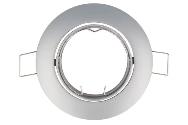 Led-line GU10 Einbaustrahler Einbaurahmen Rund Ø85mm Bohrloch Schwenkbar 35° Eisen Inkl. GU10 Fassung Chrome 8