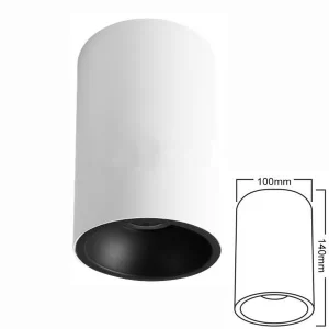 Braytron Deckenleuchte SPOTLIGHT Aufbaustrahler Aufbauleuchte Downlight Deckenlampe Weiß Rund Mit GU10 Fassung Ohne Leuchtmittel 19