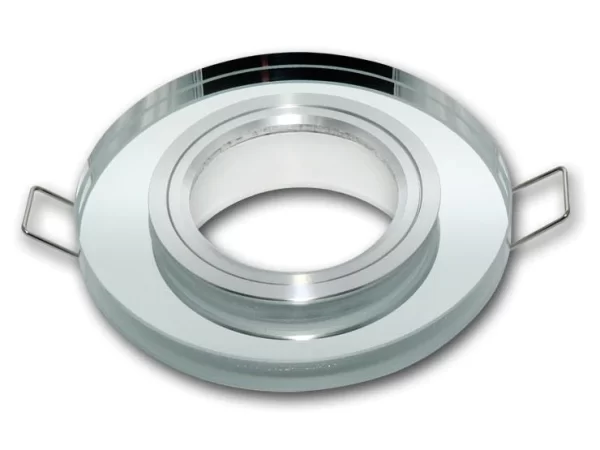 Led-line Einbaustrahler GU10 Einbaurahmen Glas Ø75mm Bohrloch Inkl. GU10 5W Neutralweiß LED Schwarz Rund 8