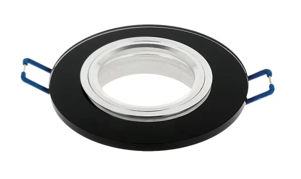 Led-line Einbaustrahler GU10 Einbaurahmen Glas Ultra Flach (10mm) Ø75mm Bohrloch Schwarz Rund 6