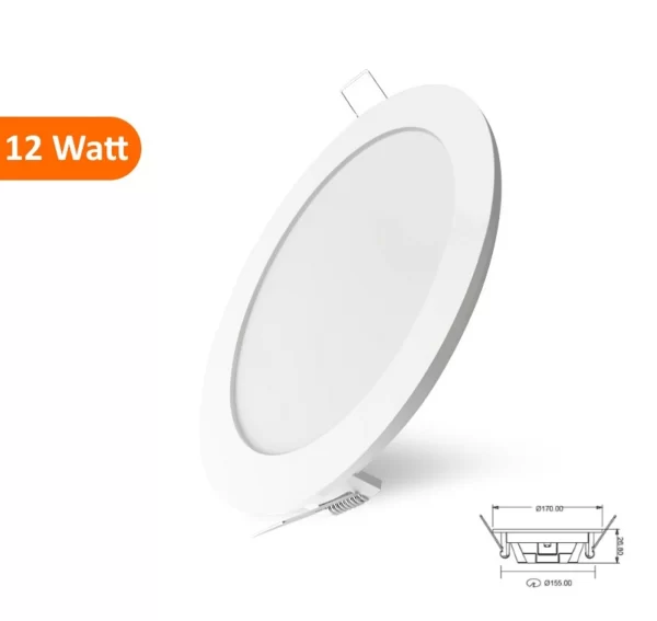 Braytron 10x 12W LED Panel Einbaustrahler Einbauleuchte Neutralweiß 4200K 910 Lm Deckenleuchte Rund Trafo 1