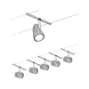 Paulmann CorDuo Seilsystem Cup Basisset GU5,3 Max. 5x10W 230/12V Chrom Matt#Chrom 94465 2