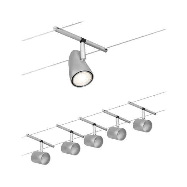 Paulmann CorDuo Seilsystem Cup Basisset GU5,3 Max. 5x10W 230/12V Chrom Matt#Chrom 94465 1