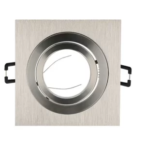 Led-line Einbaustrahler GU10 Einbaurahmen 35° Schwenkbar Ø85mm Bohrloch Alu Für LED Schwarz Brushed Eckig 17