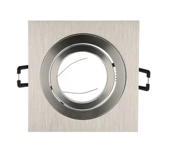 Led-line Einbaustrahler GU10 Einbaurahmen 35° Schwenkbar Ø85mm Bohrloch Alu Für LED Schwarz Brushed Eckig 6