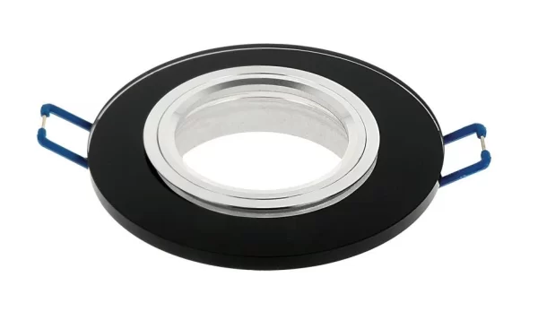 Led-line Einbaustrahler GU10 Einbaurahmen Glas Ultra Flach (10mm) Ø75mm Bohrloch Schwarz Rund 5