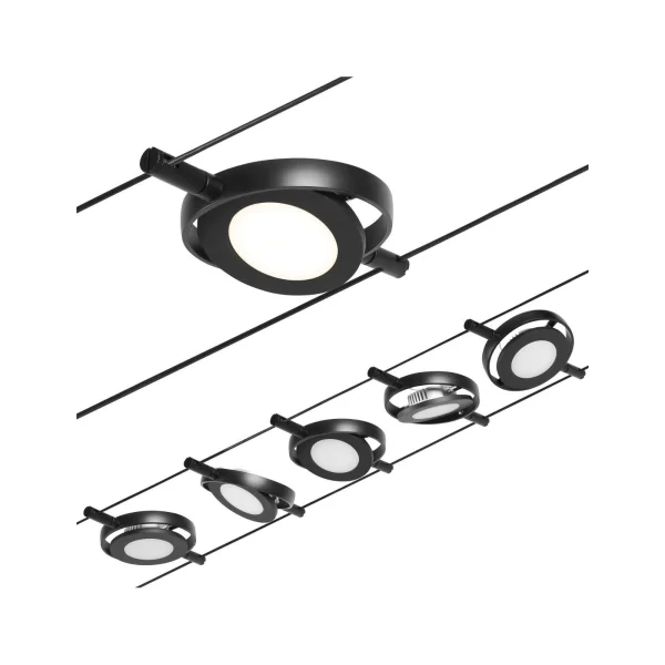 Paulmann CorDuo LED Seilsystem Frame Basisset 5x280lm 5×4,8W 3000K 230/12V Weiß Matt#Chrom 94483 6