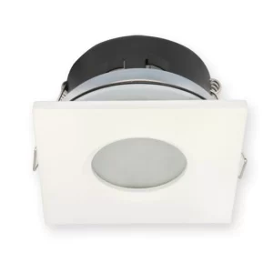 Led-line IP44 Deckenleuchte Einbaurahmen Wasserdicht Einbaustrahler Eckig Chrom + GU10 5W LED Neutralweiß 15