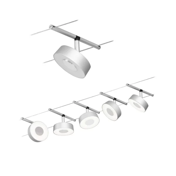 Paulmann CorDuo LED Seilsystem Circle Basisset 5x180lm 5x5W 3000K 230/12V Chrom Matt#Chrom 94475 1