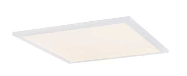 Globo Lighting LUCAS Deckenleuchte Metall Weiß, Acryl Opal, Sparkle Dekor, D:400, H:100, Inkl. 1xLED 24W 230V, 2400lm Source, 1790lm Output, 3000K 3