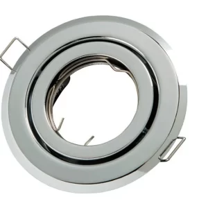 Led-line GU10 Einbaustrahler Einbaurahmen Rund Ø85mm Bohrloch Schwenkbar 35° Eisen Inkl. GU10 Fassung Chrome 15