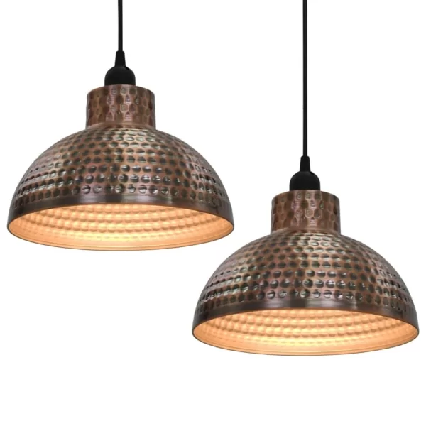 VidaXL Deckenleuchten 2 Stk. Schwarz Und Gold Halbkugelförmig 40cm E27 6