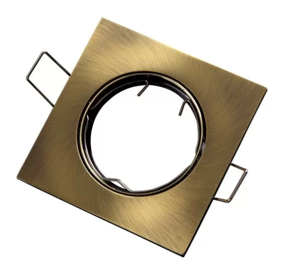 Led-line GU10 Einbaustrahler Einbaurahmen Eckig Ø75mm Bohrloch Schwenkbar 45° Aluminium Patin 1