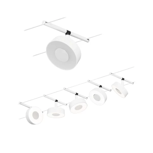Paulmann CorDuo LED Seilsystem Circle Basisset 5x180lm 5x5W 3000K 230/12V Chrom Matt#Chrom 94475 3