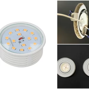 Led-line 5x 5W Slim LED Einbauleuchte Warmweiß 400lm 20mm Höhe 230V Ø50mm Einbaustrahler 15